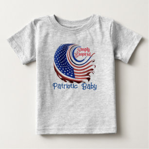 Camiseta Para Bebê Estrelas e Stripes "Patriot Baby", simplesmente in