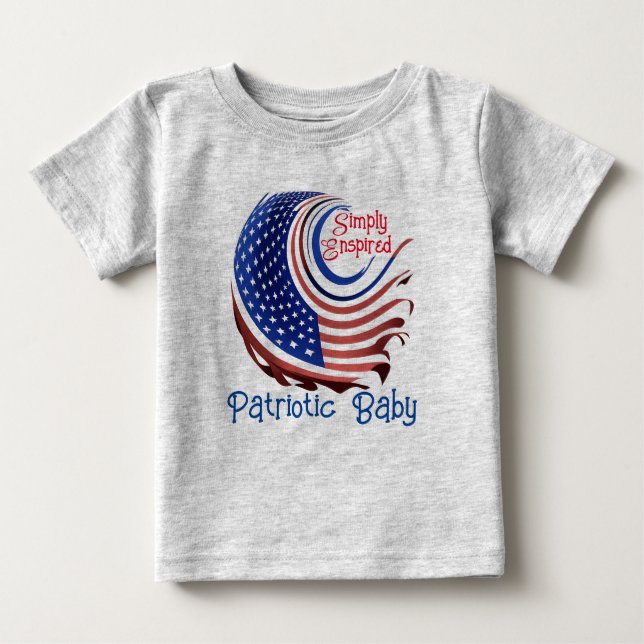 Camiseta Para Bebê Estrelas e Stripes "Patriot Baby", simplesmente in (Frente)