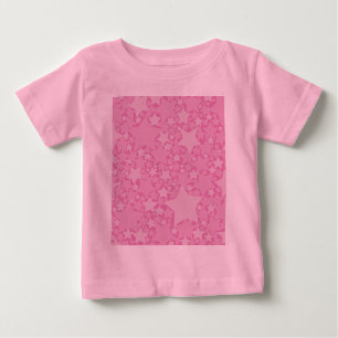 Camiseta Para Bebê Estrelas, Estrelas, Estrelas - Rosa