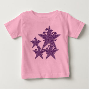 Camiseta Para Bebê Estrelas K roxo dos crânios