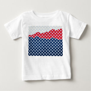 Camiseta Para Bebê Estrelas Vermelhas, Brancas e Azuis (EUA) (Estados