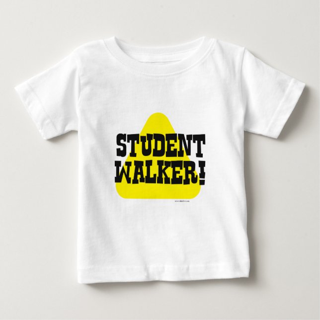 Camiseta Para Bebê Estudante Walker Engraçado Criança Slogan Bonito (Frente)
