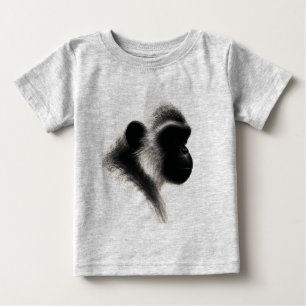 Camiseta Para Bebê Estudo de Primata Observador Silencioso a Carvão