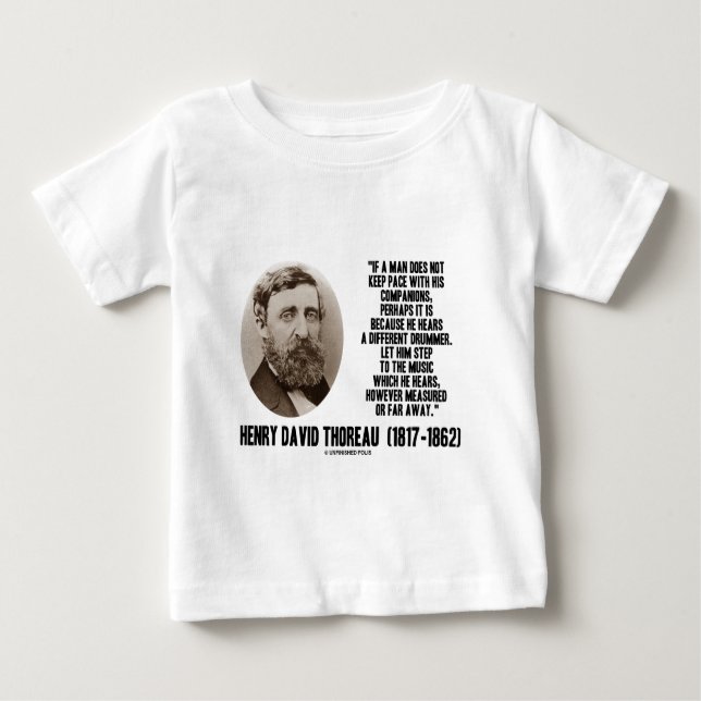 Camiseta Para Bebê Etapa diferente do baterista de Thoreau à música (Frente)