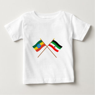Camiseta Para Bebê Etiópia e bandeiras cruzadas Gambella