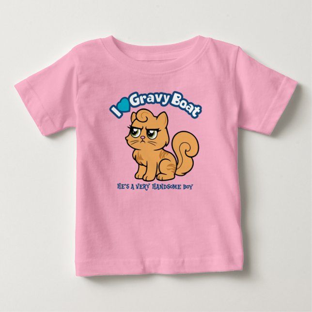 Camiseta Para Bebê Eu <3 Gravy Boat DCC (Frente)