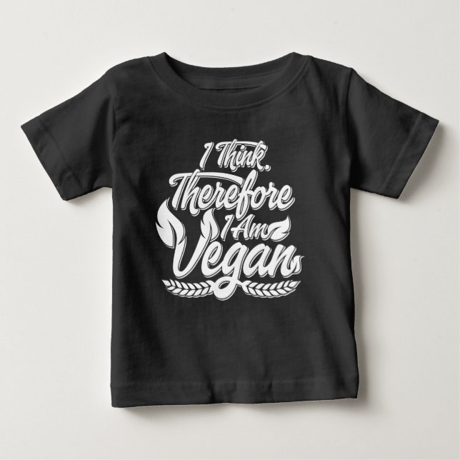 Camiseta Para Bebê Eu Acho, Por Isso Sou Vegan (Frente)