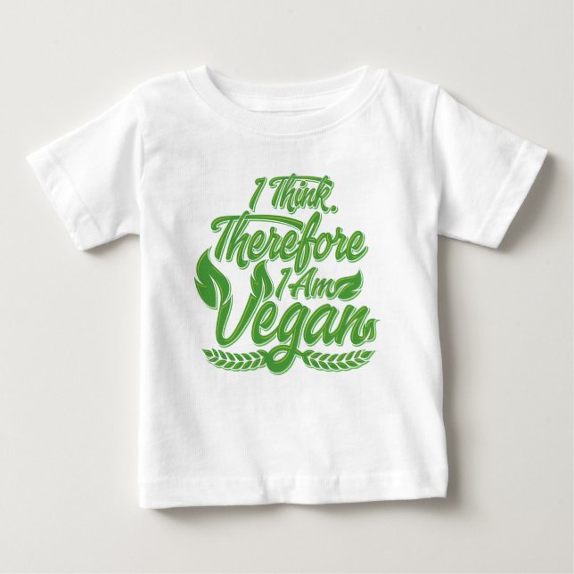 Camiseta Para Bebê Eu Acho, Por Isso Sou Vegan (Frente)
