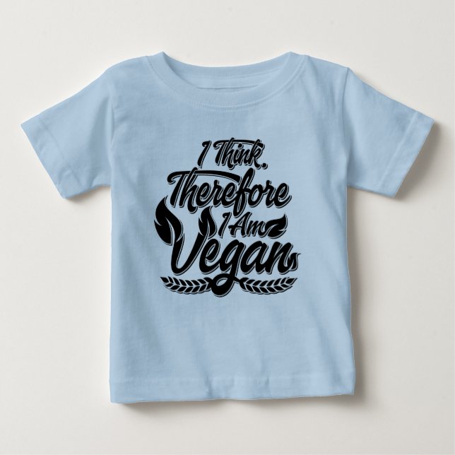 Camiseta Para Bebê Eu Acho, Por Isso Sou Vegan (Frente)