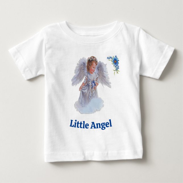Camiseta Para Bebê Eu acredito em Anjos (Frente)