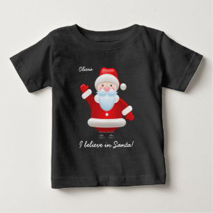 Camiseta Para Bebê Eu acredito em Papais noeis. Natal