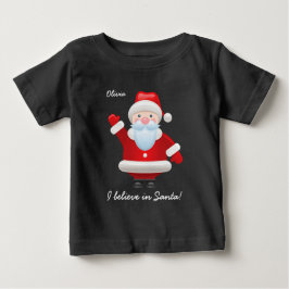 Camiseta Para Bebê Eu acredito em Papais noeis. Natal engraçado para