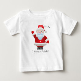 Camiseta Para Bebê Eu acredito em Papais noeis. Natal engraçado para