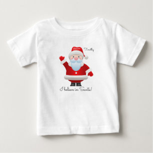 Camiseta Para Bebê Eu acredito em Papais noeis. T-Shirts de Criança