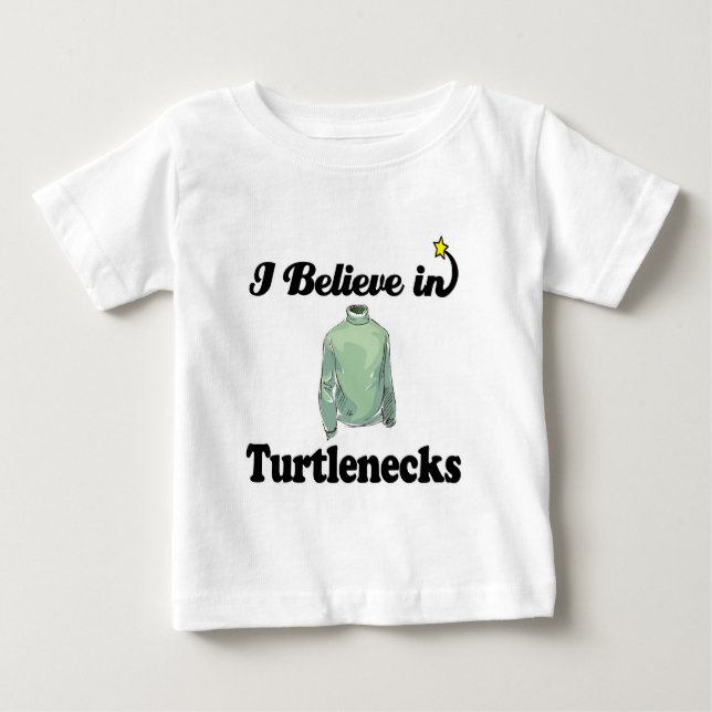 Camiseta Para Bebê eu acredito em turtlenecks (Frente)