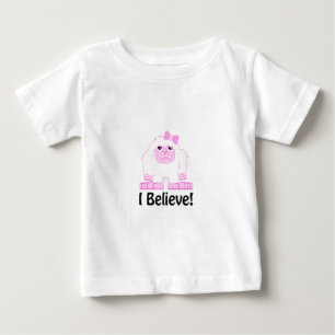Camiseta Para Bebê Eu acredito o Yeti bonito da menina dos desenhos