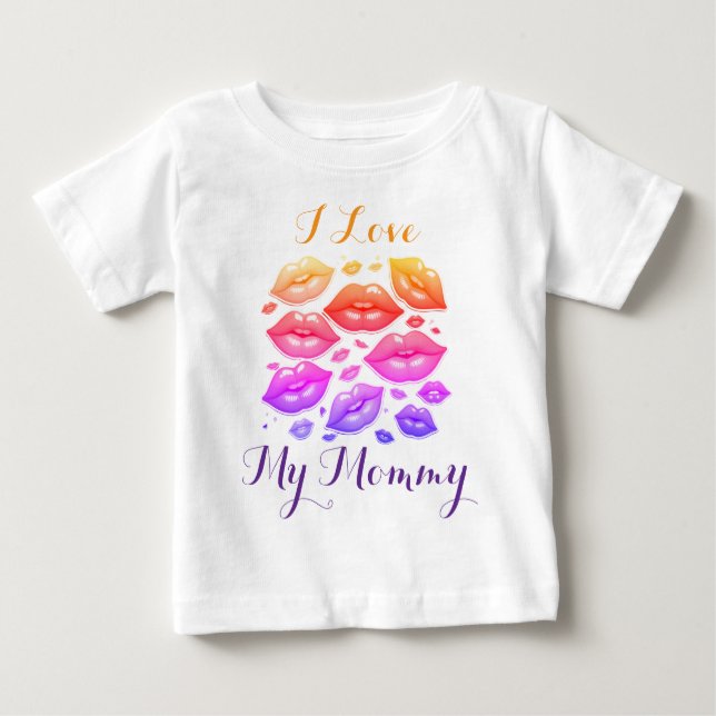 Camiseta Para Bebê Eu adoro a minha Mamãe Toddler T-Shirt (Frente)