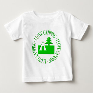 Camiseta Para Bebê Eu adoro acampar