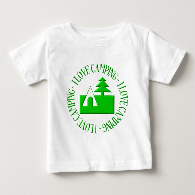 Camiseta Para Bebê Eu adoro acampar (Frente)