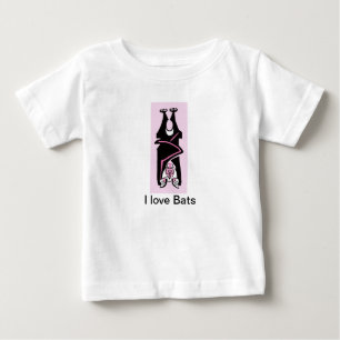 Camiseta Para Bebê Eu adoro Bats- Halloween- Imagem animal-
