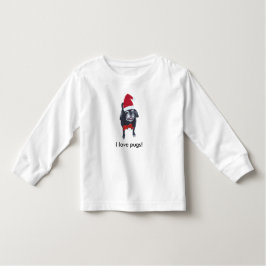 Camiseta Para Bebê Eu adoro cãezinhos de Natal para bebês