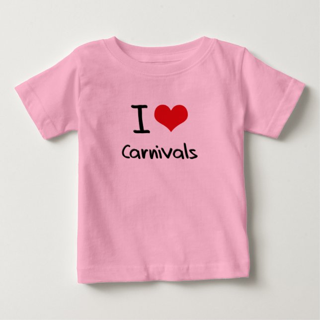 Camiseta Para Bebê Eu adoro carnavais (Frente)