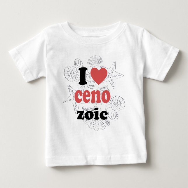 Camiseta Para Bebê Eu adoro cenozoico, citação engraçada para cientis (Frente)