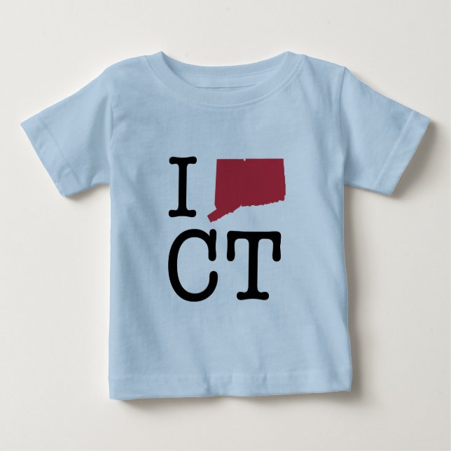 Camiseta Para Bebê Eu Adoro Connecticut (Frente)