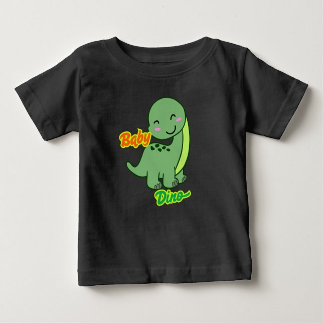 Camiseta Para Bebê Eu adoro dino bebê (Frente)