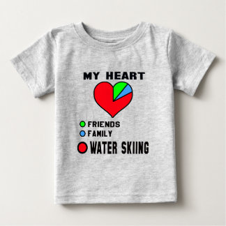 Camiseta Para Bebê Eu adoro Esqui Água.