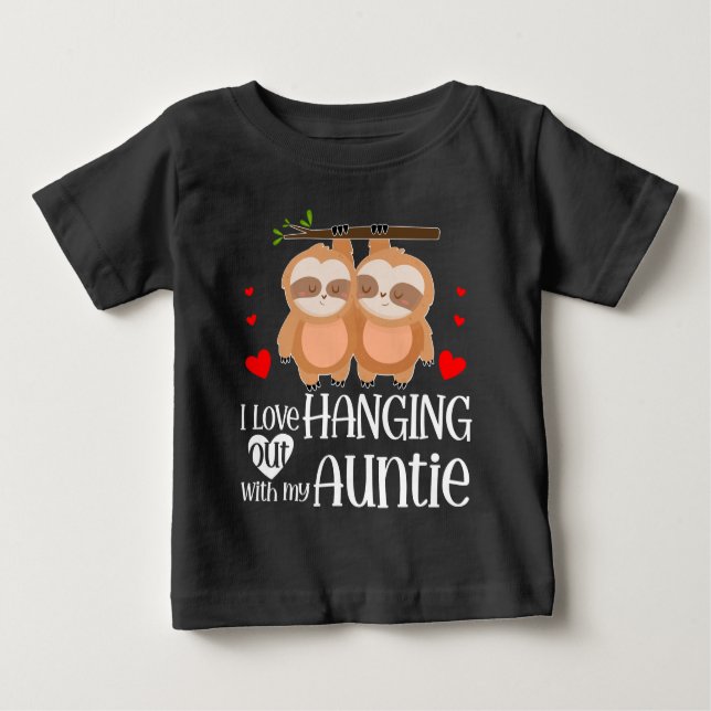 Camiseta Para Bebê Eu adoro ficar com a minha (Frente)