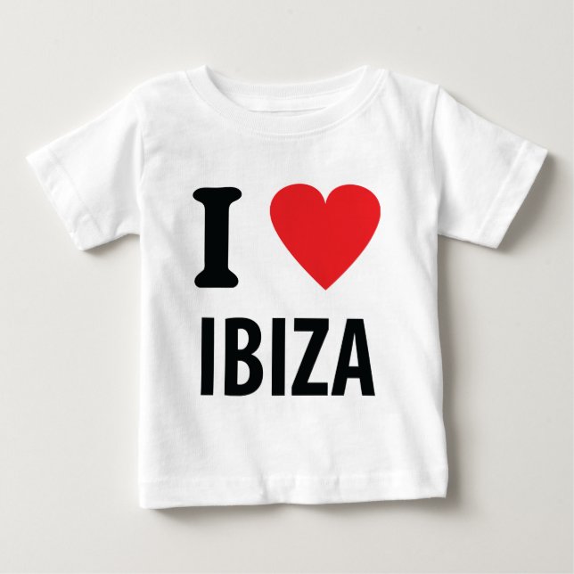 Camiseta Para Bebê Eu adoro ícone Ibiza (Frente)