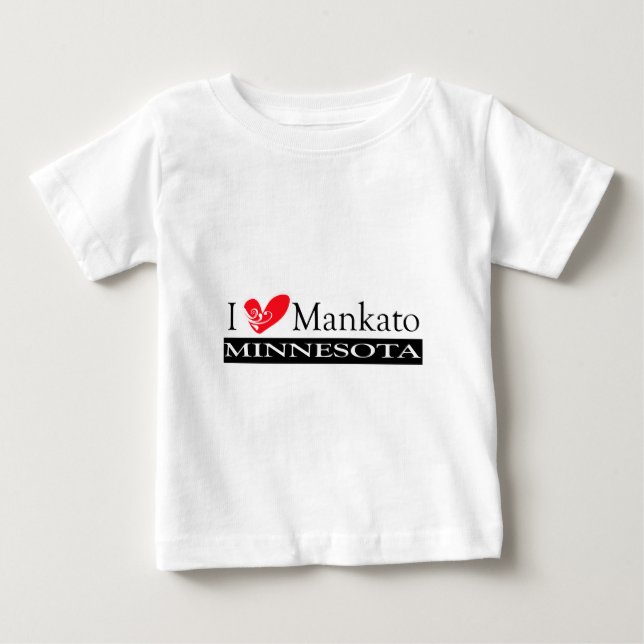 Camiseta Para Bebê Eu Adoro Mankato Minnesota (Frente)