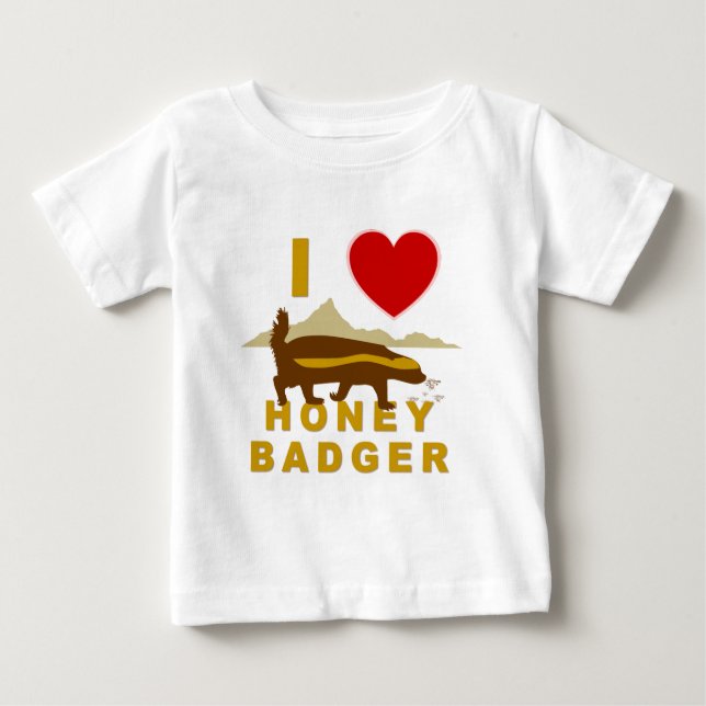 CAMISETA PARA BEBÊ EU ADORO MEL BADGER (Frente)