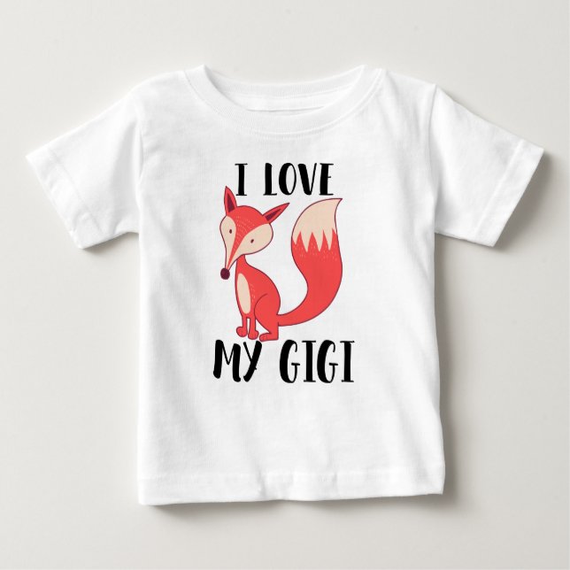 Camiseta Para Bebê Eu adoro Minha Gigi Baby T-Shirt (Frente)