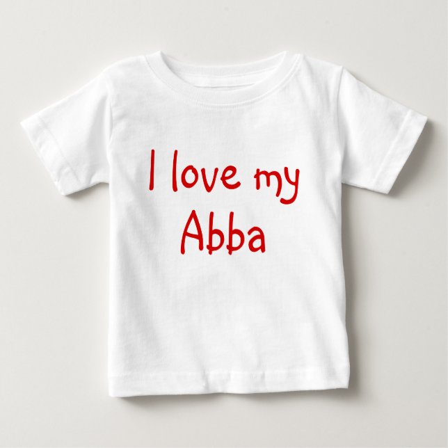 Camiseta Para Bebê Eu adoro minhas roupas de abba para bebê (Frente)