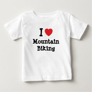 Camiseta Para Bebê Eu adoro Mountain Biking coração personalizado p