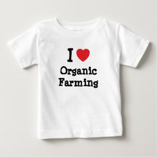 Camiseta Para Bebê Eu adoro o coração da Agricultura Orgânica pers