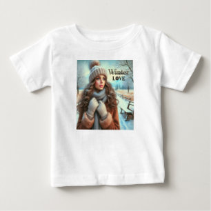 Camiseta Para Bebê Eu adoro o inverno