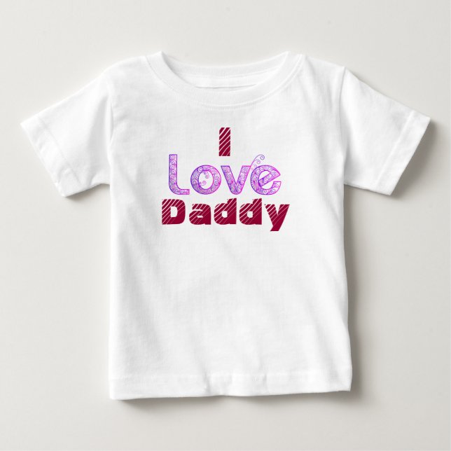 Camiseta Para Bebê Eu adoro Pai. (Frente)