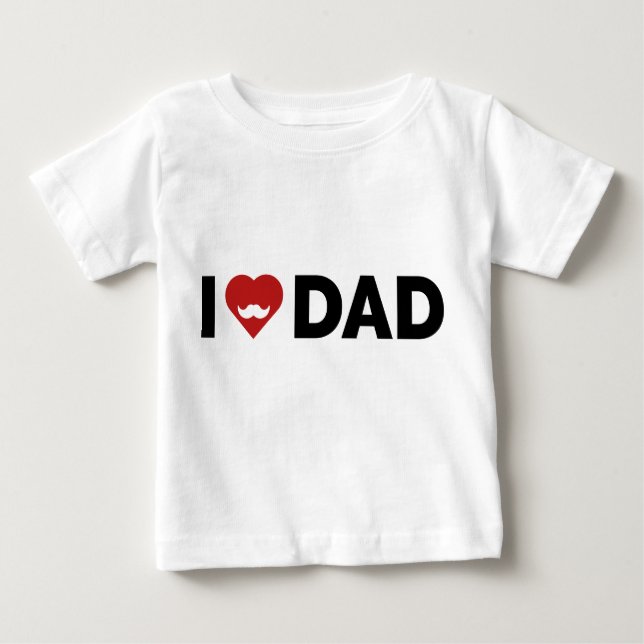 Camiseta Para Bebê Eu adoro Pai (Frente)