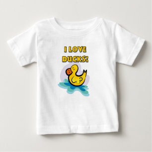 Camiseta Para Bebê Eu Adoro Patos