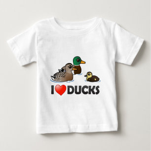 Camiseta Para Bebê Eu Adoro Patos