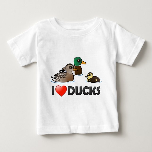 Camiseta Para Bebê Eu Adoro Patos (Frente)