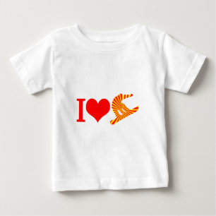 Camiseta Para Bebê Eu adoro snowboard