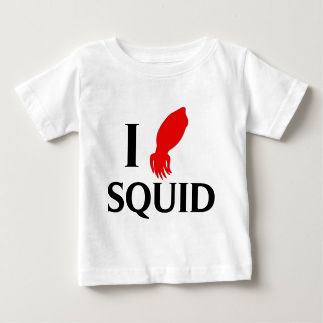 Camiseta Para Bebê Eu Adoro Squid (Frente)