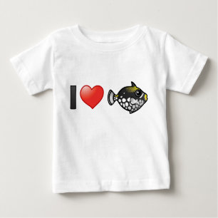 Camiseta Para Bebê Eu Adoro Triggerfish De Palhaço