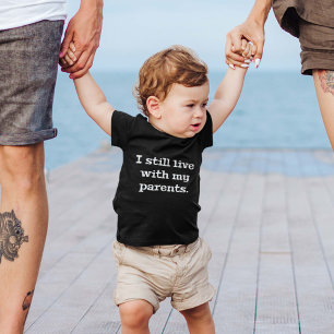 Camiseta Para Bebê Eu Ainda Moro Com Meus Pais