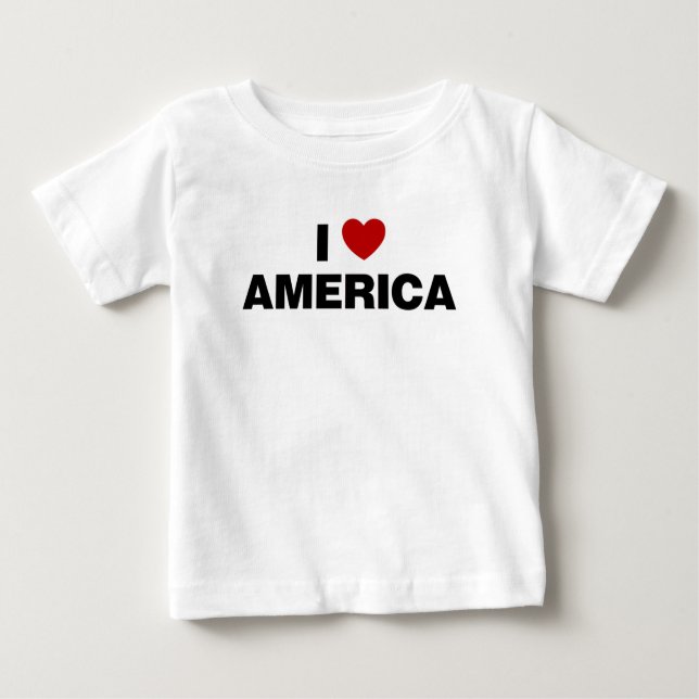 Camiseta Para Bebê Eu amo a América (Frente)