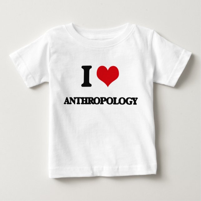 Camiseta Para Bebê Eu amo a antropologia (Frente)